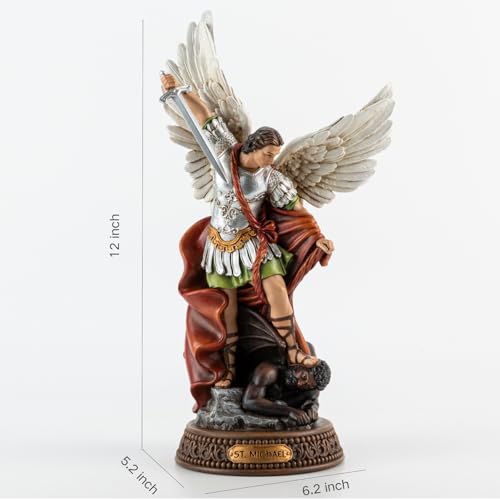 St Michael the Archangel Statue - 12 Inch Full Color Protector Sculpture