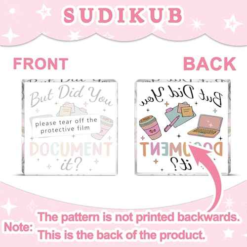 Office Decor Gift For Man Women Acrylic Square Sign Funny Decorative Plaque Office Desk Accessories But Did You Document It Desk Decorations For Home Shelf Boss's day gifts