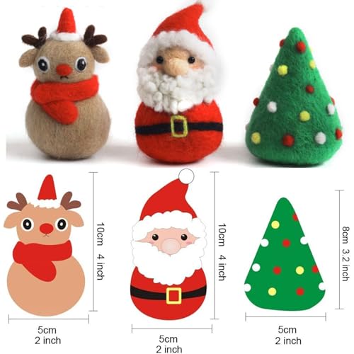 VEHICAR 3 Pack Santa Claus Needle Felting Kits for Beginners with Tools & Tutorial