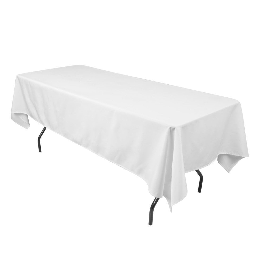 Leading Linens 2 Pack 70 x 108 Inch Rectangle White Polyester Tablecloth, Table Cover, Stain and Wrinkle Resistant, Washable for Dining Table, Wedding Reception, Banquet, Party