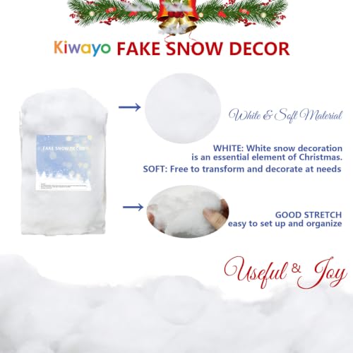 Kiwayo 170g Christmas Fake Snow Fluff - 6oz Miniature Snow for Crafts & Winter Decor