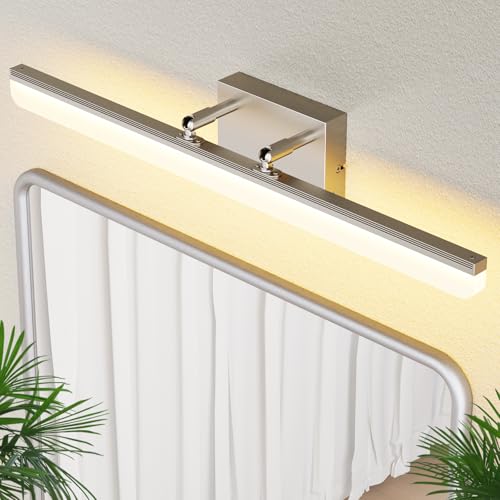 Brushed Nickel 24-Inch Dimmable LED Bathroom Vanity Light Bar - Adjustable Angle