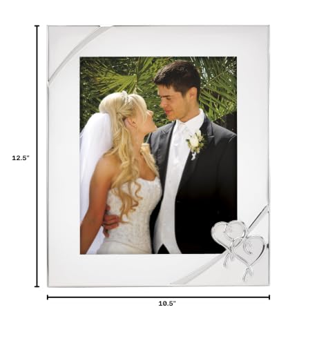 Wedding Silverplate Picture Frame 8x10 with Interlaced Hearts - Lenox