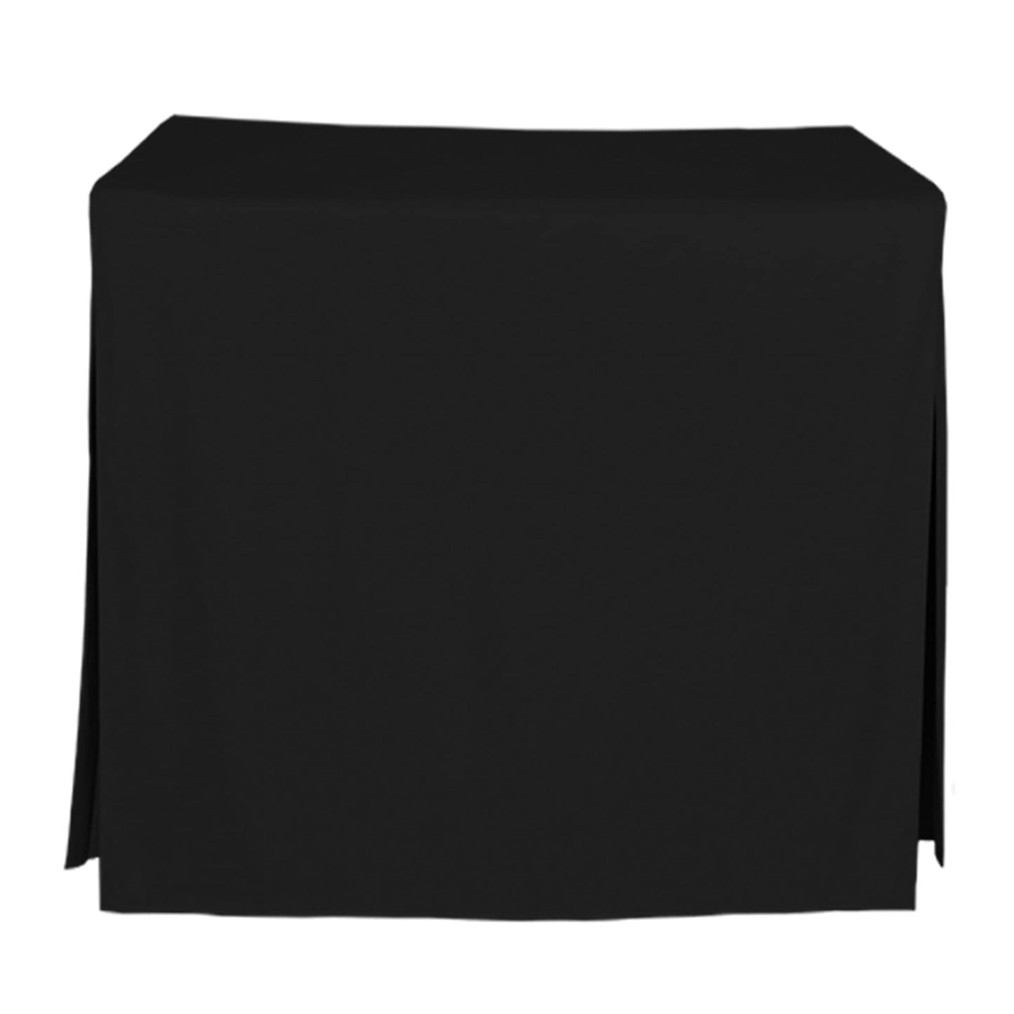 Tablevogue Machine Washable Polyester Solid Fitted Stain Resistant Table Cover Square Tablecloths for Events Wedding Special Occasions Table Cloth 34-inch, Black