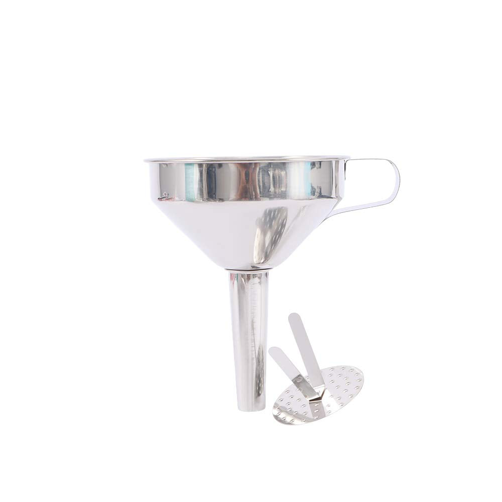 Skiennix Stainless Steel Oil Funnel - Detachable Filter Kitchen Gadget | 10cm Size