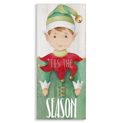 Stupell Industries Christmas Elf Bell Wall Art - Unframed Canvas 40"L x 17"W