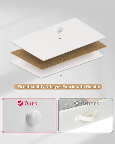 White Tall Fabric Dresser with 7 Large Drawers, Vertical Storage Tower for Bedroom & Closet