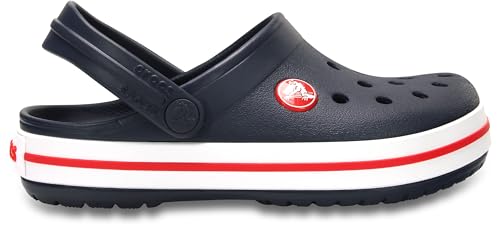Crocs Kids Crocband Clogs Toddler Navy/Red - Lightweight Sporty Clogs for Kids