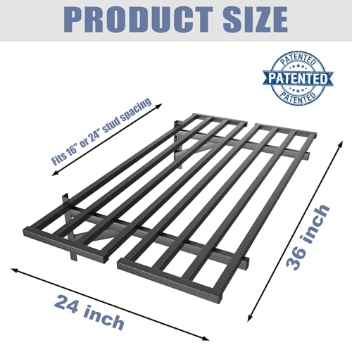WALMANN 2-Pack Heavy Duty Wall Mount Shelves 2x3 ft Black Steel Storage