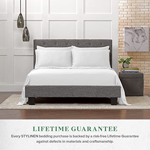 King Size Organic Eucalyptus Bed Sheets Set - Silky Soft Breathable 4 Piece, White