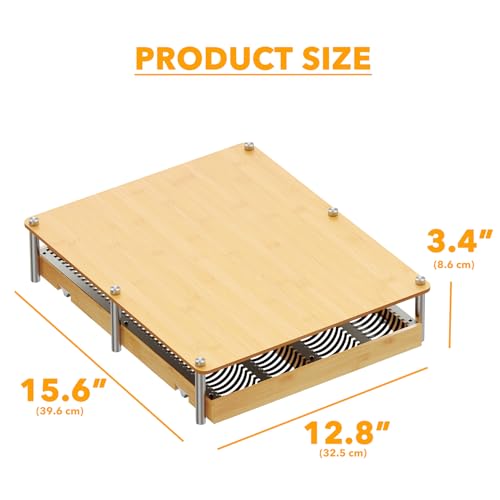 SpaceAid Bamboo Coffee Pod Holder Drawer Organizer 12.8W x 15.6D Natural