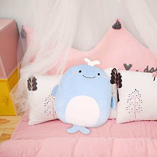 ARELUX Soft Whale Anime Plush Pillow Cute Whale Stuffed Animal Plush Toy Plushies Room Decor Festival Decorations Accompany for Friends Family Birthday 16inch