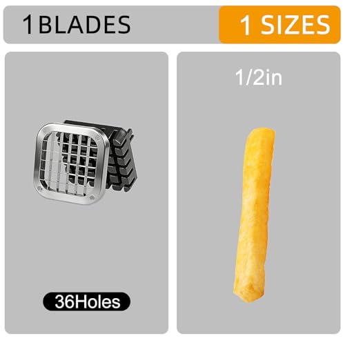 French Fry Cutter 1/2 Inch Blades Heavy Duty Potato Slicer with Anti Slip Suction Cups