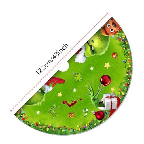 Christmas Tree Skirt 48 Inches Christmas Tree Skirt Collar Mat for Merry Christmas Holiday Party Decorations Indoor Outdoor