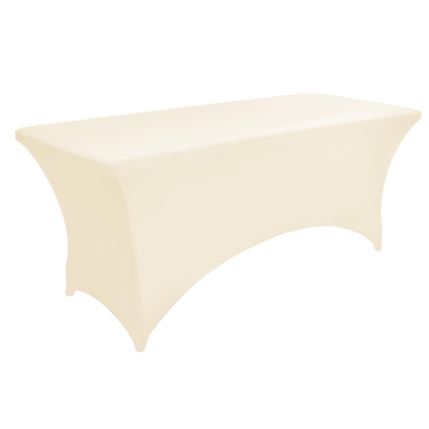 ZarzaaSik 10-Pack 6ft Spandex Table Covers for Rectangle Standard Folding Tables - Wrinkle Resistant Stretch Tablecloths - Ultimate Fitted Table Protector for Parties, Banquet, Wedding