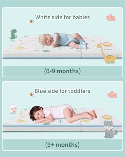 VRSHOAT 38x26x3 Inch Trifold Pack and Play Mattress for Baby Toddler, Waterproof & Breathable