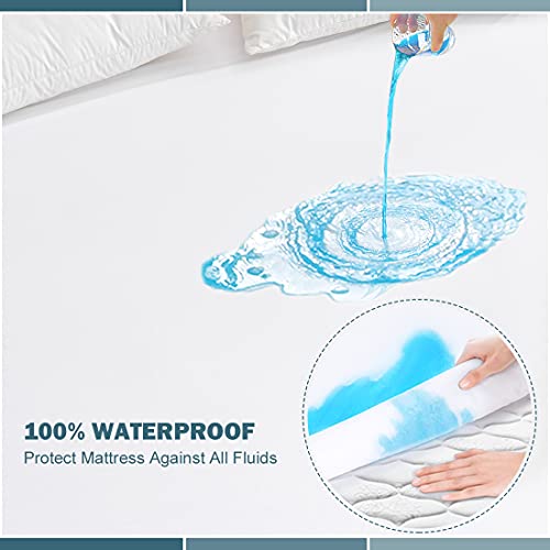 UNILIBRA 2 Pack Full Waterproof Mattress Protector Deep Pocket Bed Cover - White