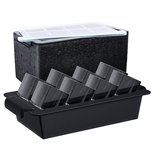 2 Inch Clear Ice Cube Tray for Large Crystal Whiskey & Cocktail Ice - Make 8 Slow-Melting Cubes