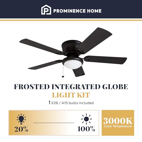 Ceiling Fan with Light and Reversible Blades - Matte Black / Gray Cedar, 52 Inch