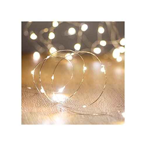 Waterproof LED Fairy String Lights - Battery Operated for Indoor & Outdoor Decoration, Wedding, Home Parties, Christmas & Holidays (Warm White, 32.8Ft)