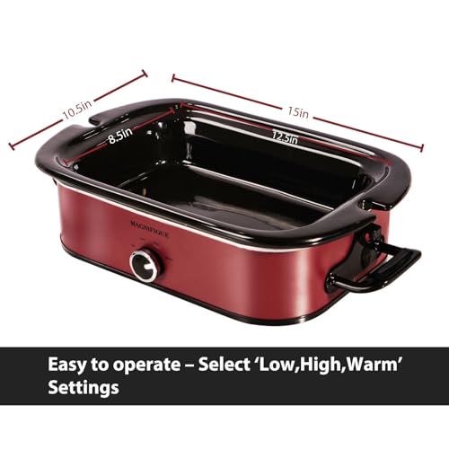 4 Quart Slow Cooker with Manual Warm Setting - Red Kitchen Appliance - Variation of 4 Quarts / Manual Red