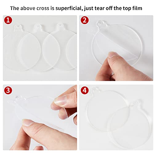 Senbota Classic Style-001 4 Inch Clear Acrylic Christmas Ornaments - 50 Pcs