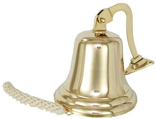 11-Inch Brass Ship Bell - Polished Nautical Maritime Jumbo Wall Mount