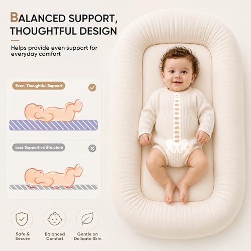 NatEmbrace Birch Baby Lounger Infant Support Cushion for 0-24 Months