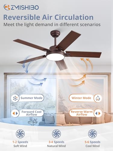 52-Inch Ceiling Fan with Light and Remote Control - Oil Bronze Finish