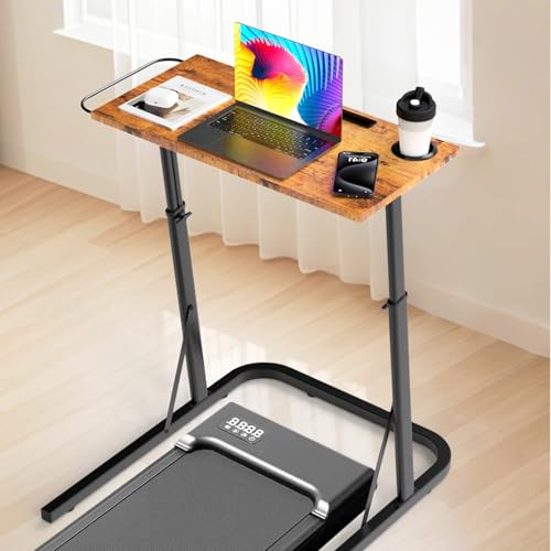Adjustable Treadmill Desk Stand for Walking, Cycling & Workstation - Rustic Brown