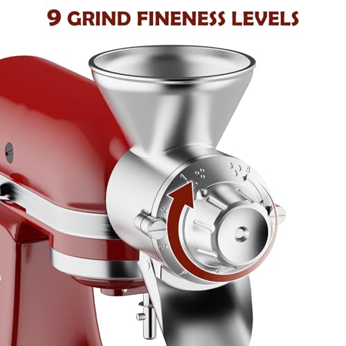 Grain Mill Attachment for KitchenAid Stand Mixer - Adjustable Coarse to Fine Grinding