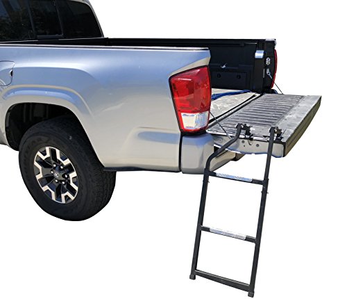 Universal Pickup Truck Tailgate Ladder with Aluminum Step Plates & Rubber Feet