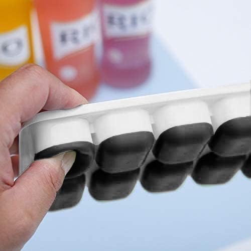 Stackable Silicone Ice Cube Trays by [Brand Name] - Flexible, Spill-Resistant, Dishwasher Safe | Set of 4 (Black)