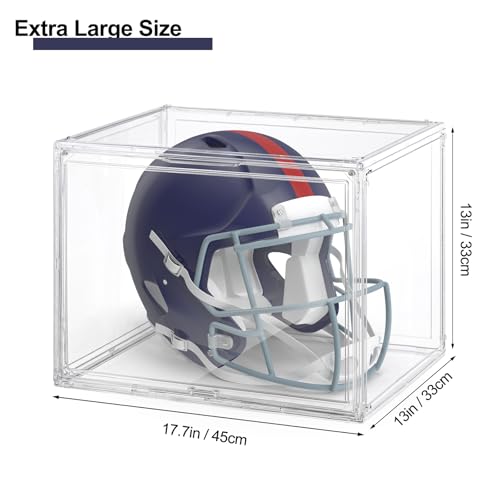 VGLXTRNT 4 Pack Extra Large Clear Display Cases for Helmets, Sports Equipment, Collectibles - 17.7x13x13 Inches