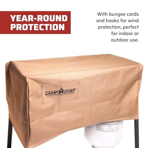 Camp Chef Patio Cover for 2-Burner Stoves - Beige, Secure & Weather-Resistant