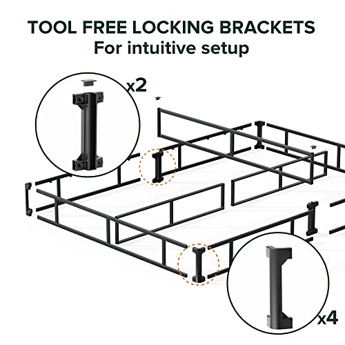 Quick Assembly Full-Size Metal Box Spring with Steel Frame - New/Upgraded