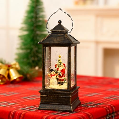 Impress Life Christmas Snow Globe Lantern with Light & Music, Santa