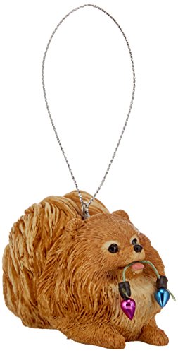 Sandicast Orange Pomeranian Christmas Ornament - XSO12003, Hand-Painted