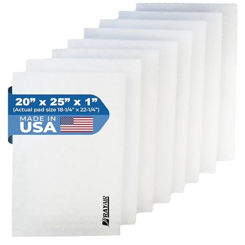 RAYAIR 20x25 Fiberglass Filter Pads for Respicaire MicroClean 95 Air Purifier - 8-Pack