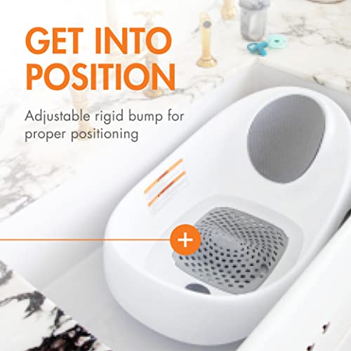 White Baby Bathtub with Support Positions & Color Changing Drain Plug - 0-18 Months