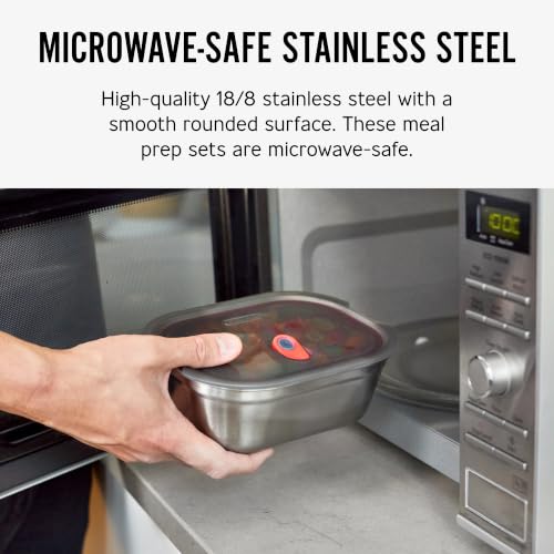 Small Box Set Stainless Steel Microwave Safe Food Storage Containers - 600ml x 3