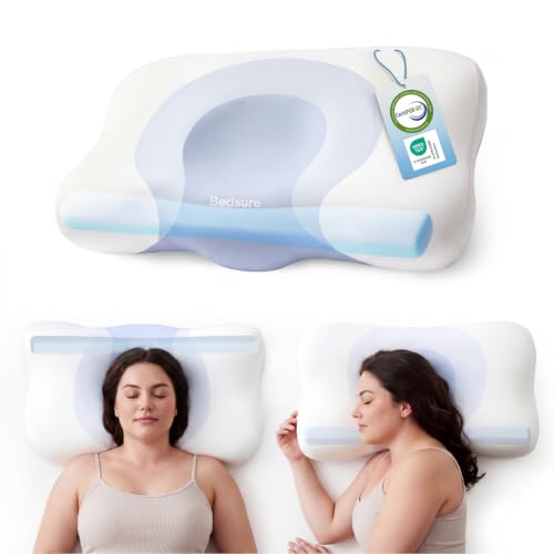 Bedsure Cervical Neck Pillow Ergonomic with Double - Sided Design