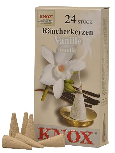 Knox Vanilla Scent Incense Cones - Made in Germany for Christmas, 24 Pack