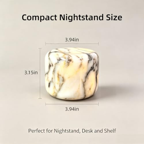 Natural Marble Lamp Cordless Pat Control Night Light Rechargeable
