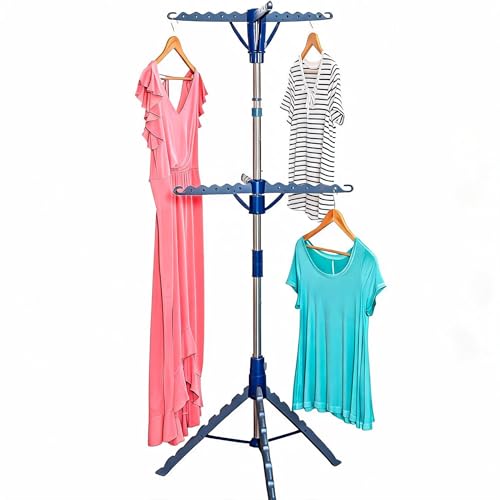 2-Tier Tripod Clothes Drying Rack - 73 Inches, Chrome Steel, Collapsible