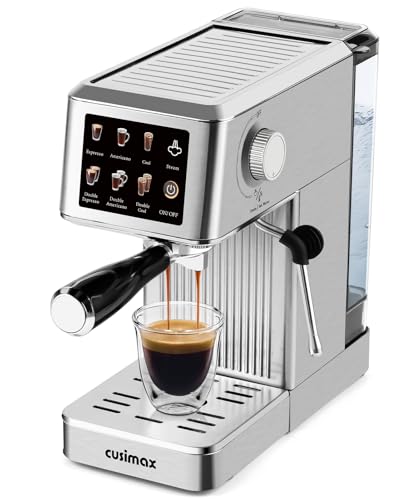 CUSIMAX Espresso Machine with 20 Bar Steam Wand & LED Touch Display