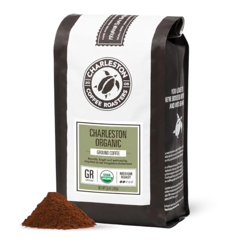 Organic Ground Coffee - Charleston Organic / 28oz - Medium Roast, Smooth & Bold