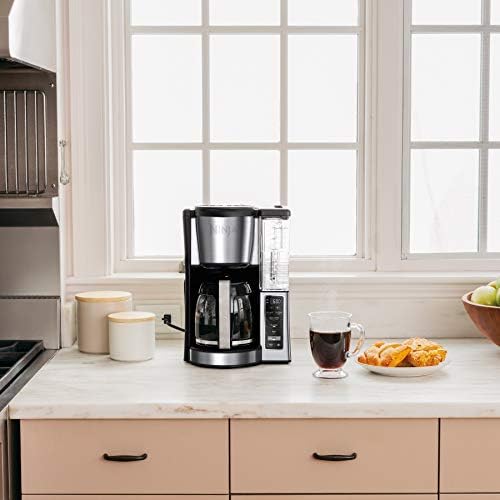 Refurbished Ninja 12-Cup Programmable Coffee Maker Black/Silver 60oz - Hotter Brew Technology