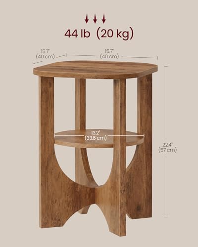 VASAGLE Side Table, 2 Tier Small Accent End Nightstand
