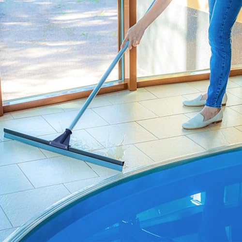 Heavy Duty 30-Inch Floor Squeegee with 51.5" Handle for Garage, Tile, Concrete & Glass Cleaning